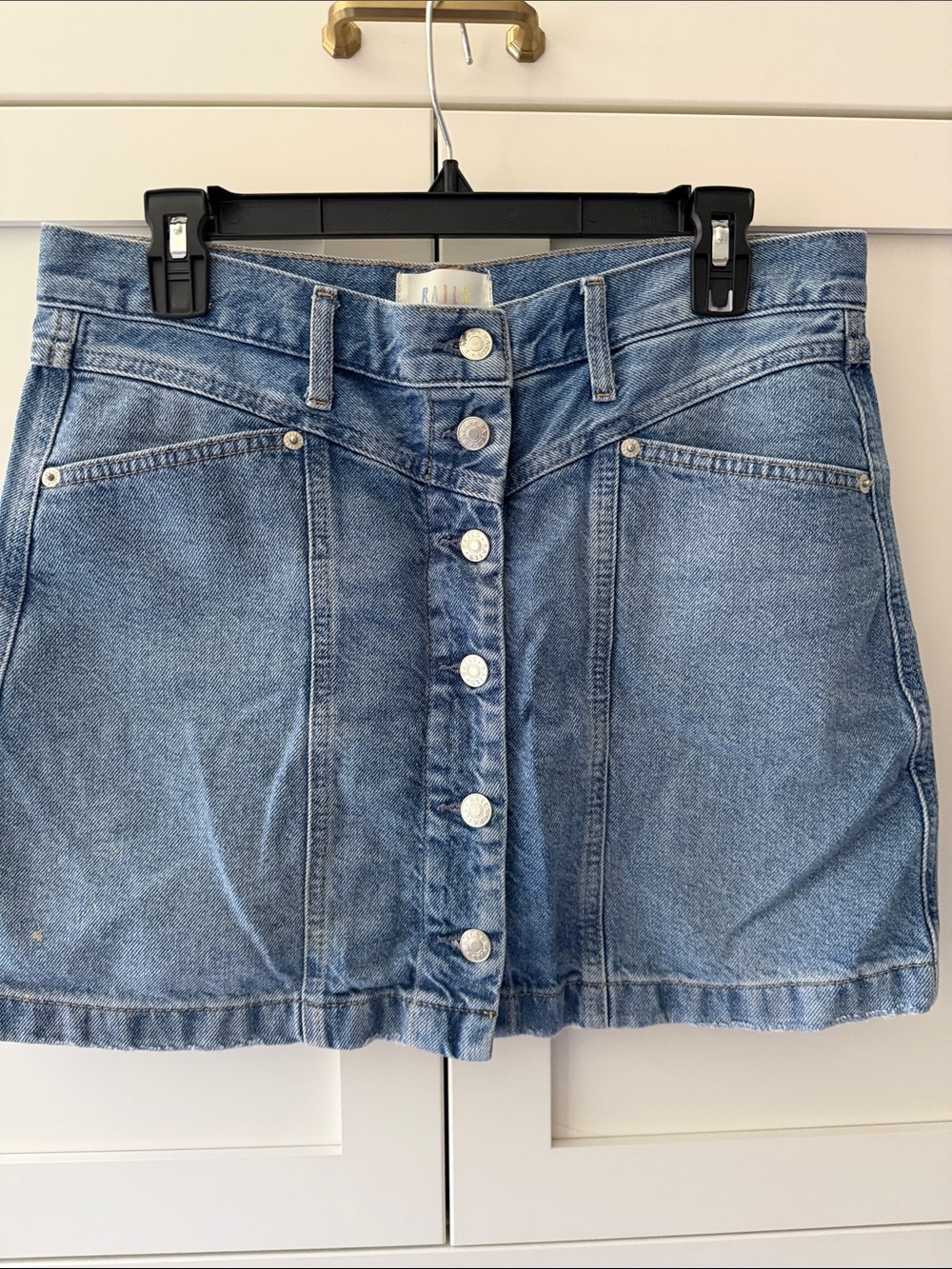 Rails Light Blue Denim Button-Front Mini Skirt